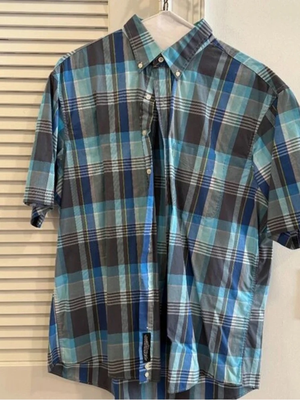 Polo by Ralph Lauren Blue & Gray Plaid Short-Sleeve Button-Down Shirt
